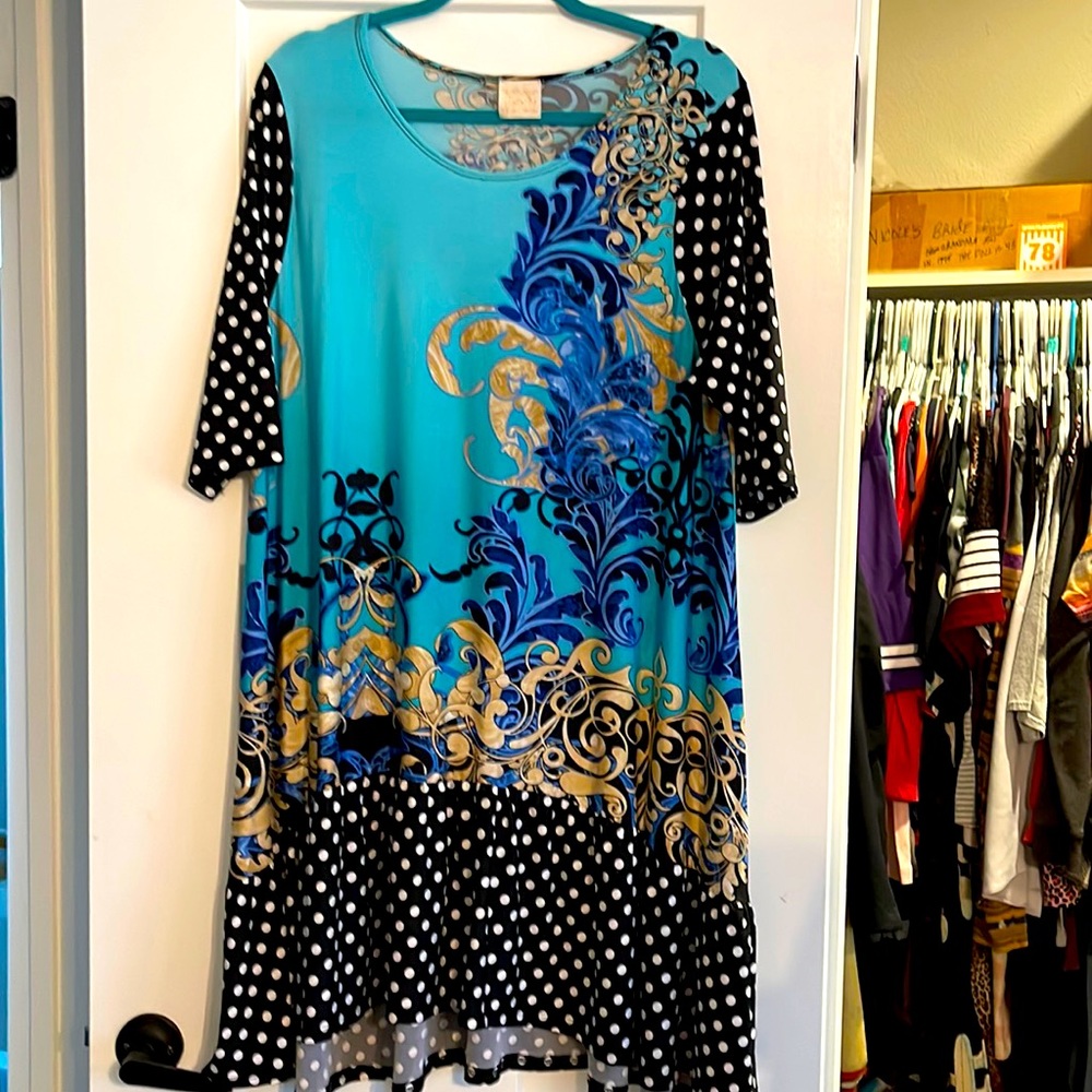 Zadie B long tunic or mid length dress.